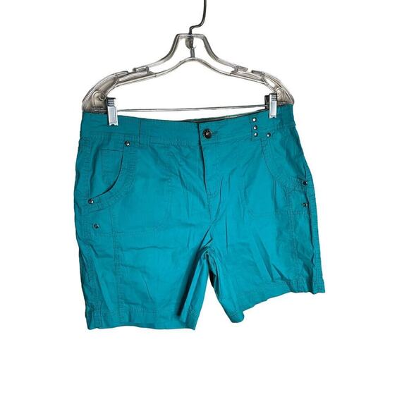 Style & Co Chino Shorts Flat Front Pocket Preppy Casual Green Womens Size 10 NWT - Picture 1 of 6